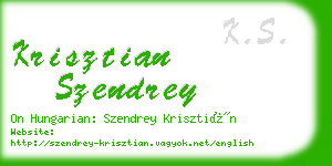 krisztian szendrey business card